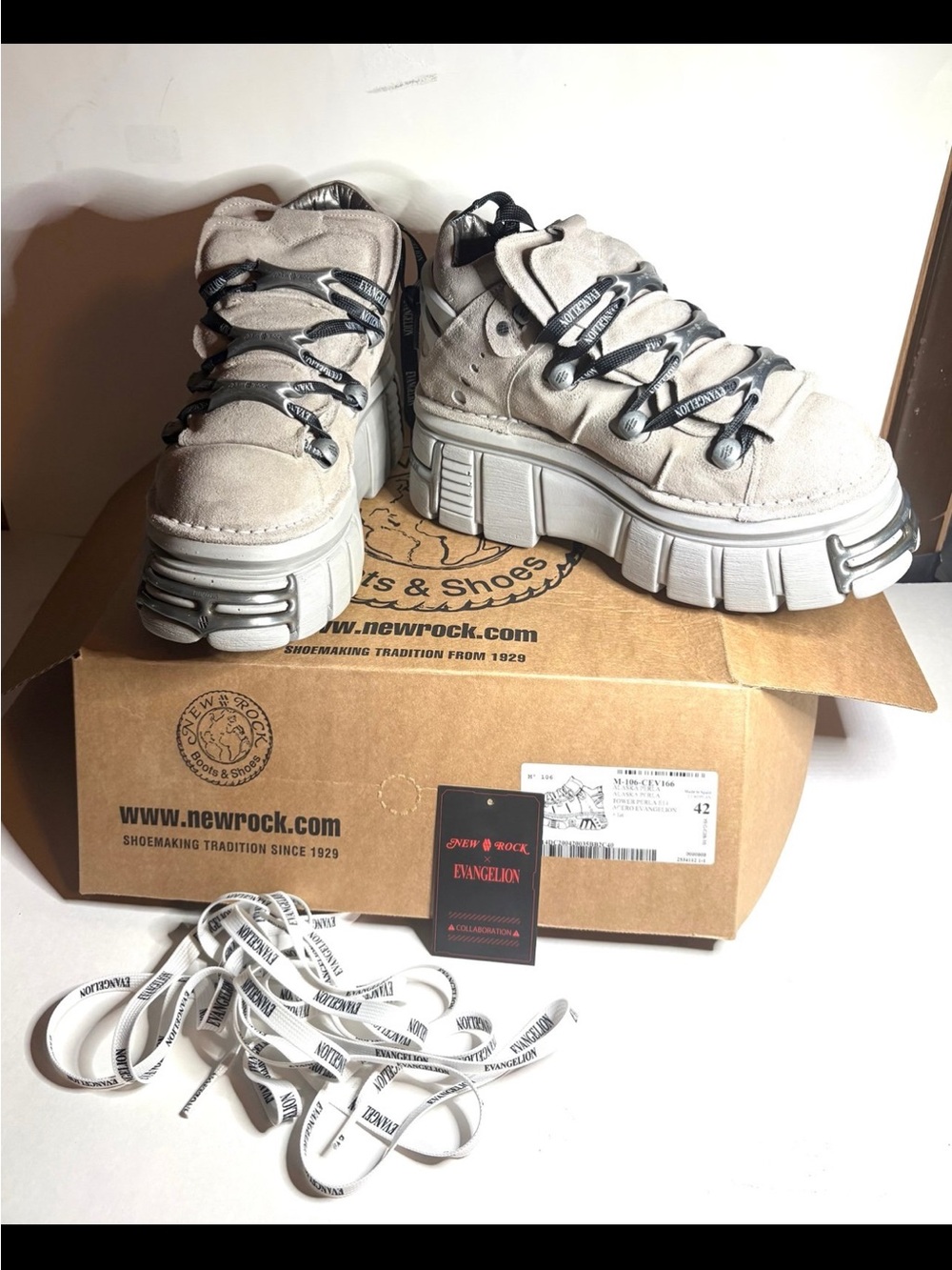 New Rock shoes x Evangelion Kaworu shoes